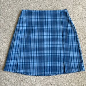 Brandy Melville Blue Plaid Mini Skirt
